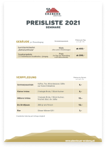 Price List Seminars (German)